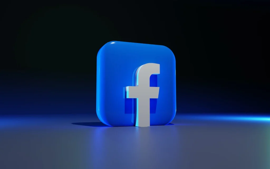 illustration: facebook logo on a black background