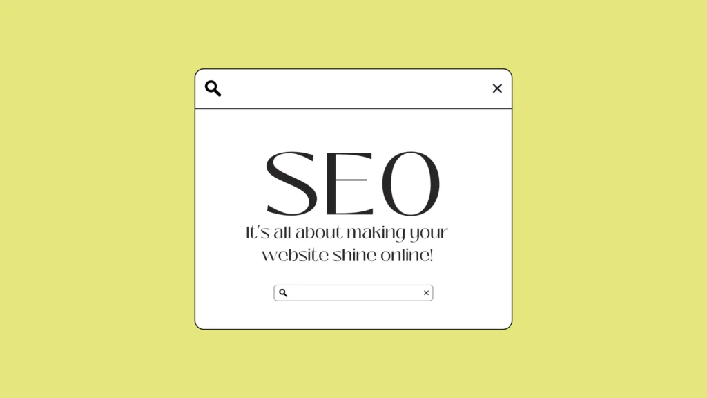 Text saying "SEO, SEA, SEM. It's all about making your website shine online"