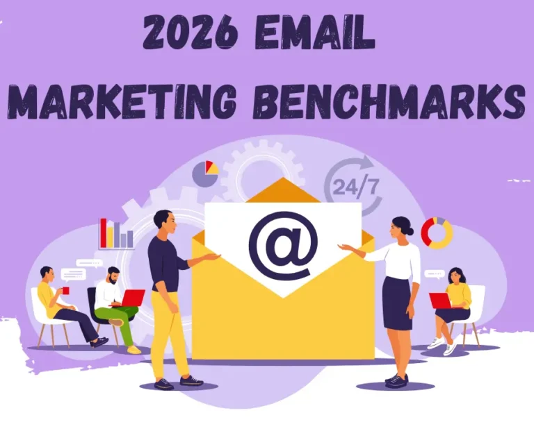 Text saying "2025 email marketing benchmarks"